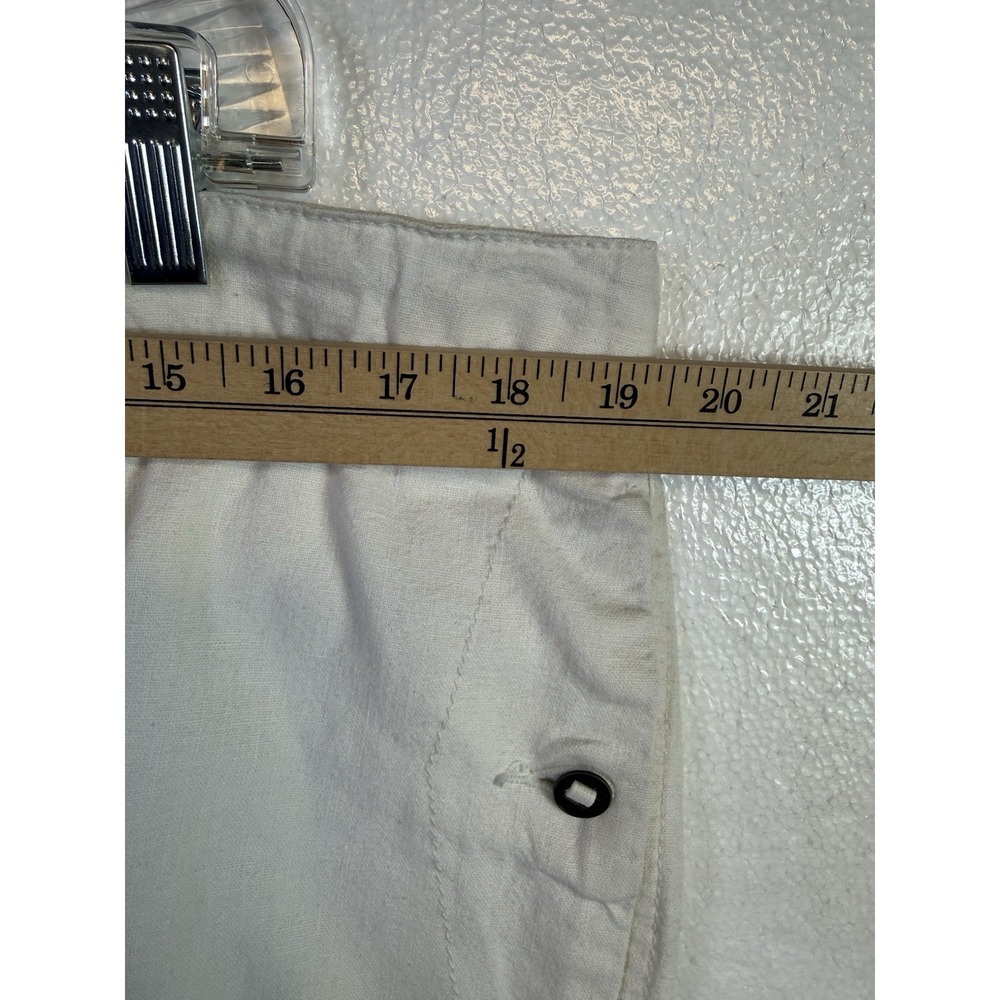 Y2K Express Linen Blend Drawstring Pants Men XL Beige Button Fly Wide Leg Beach - Picture 9 of 10